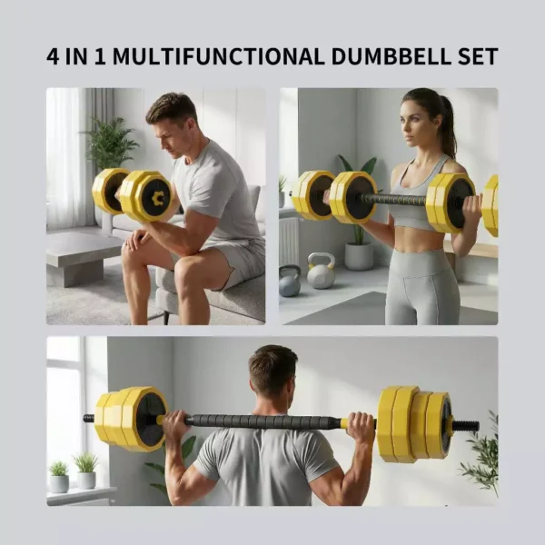 cn-11134207-820l4-modr8izl1r0gf0 4 in 1 Adjustable Dumbbell & Barbell Set 20kg