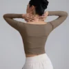 sg-11134201-82620-mk29fvuuwmiq57 Twist Front Yoga Shrug Top