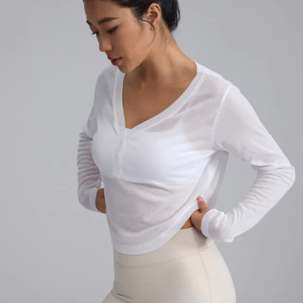 V-Neck Long Sleeve Yoga Top