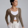 sg-11134201-8262m-mk29fvc27kzm6a Twist Front Yoga Shrug Top